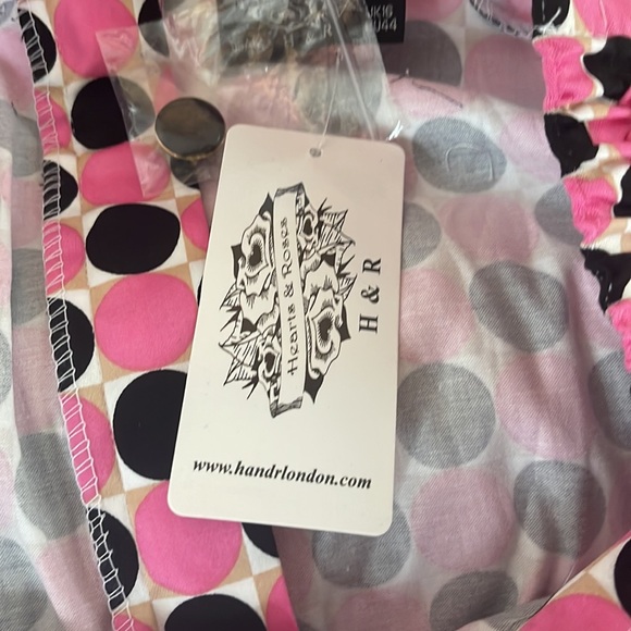 NWT Hearts and Roses Full MIDI Skirt, Pink Black and White - Picture 8 of 8